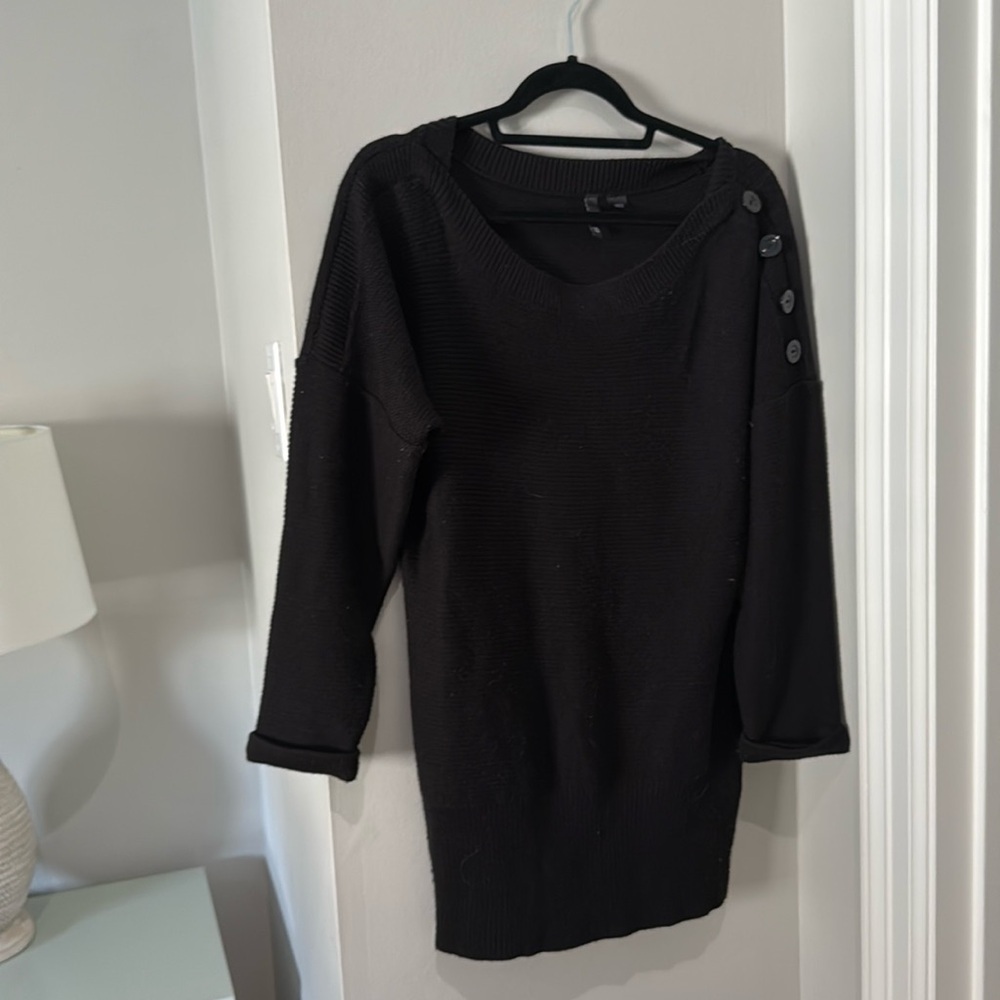 H&M sweater with button detailed black long size 10